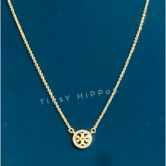 Tory Burch Gold Miller Pave Necklace - Picture 2 of 6